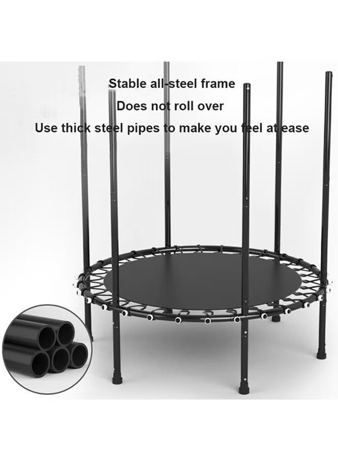 GOOTOY Round Trampoline Heavy-Duty Indoor Or Outdoor Bounce Trampolines With Safety Net For Safe And Secure Fun Time 5.5ft 140x140x130cm Color Black/Red - Image 4